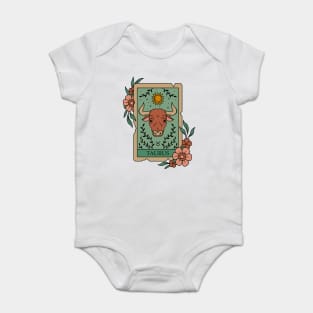 Funny Taurus Zodiac Sign - Taurus Tarot Card Baby Bodysuit